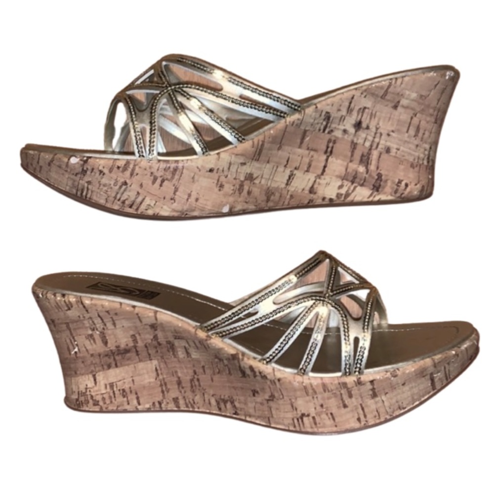 Gold Sequin Wedges